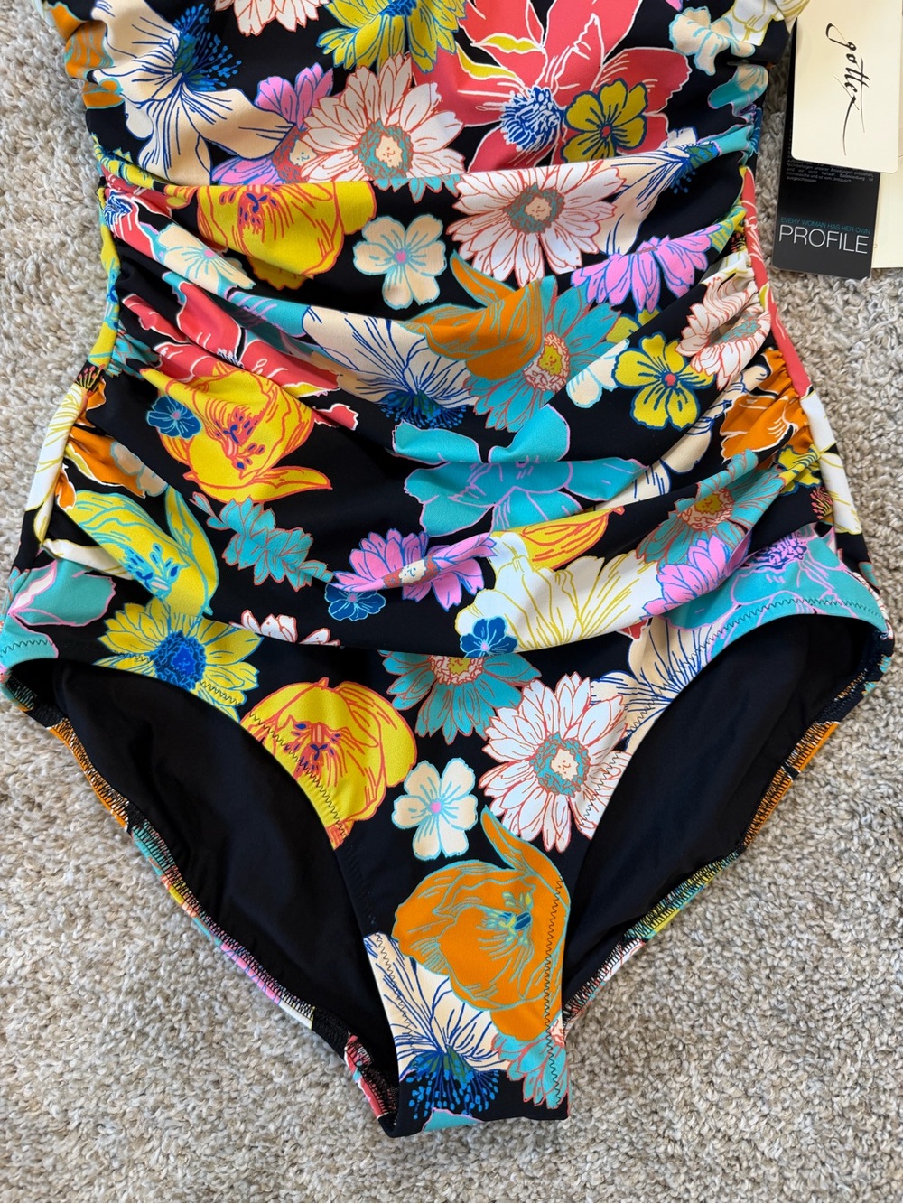 NWT Profile By Gottex Rising Sun One Piece Floral Tummy Control Size 10 D - Picture 2 of 14
